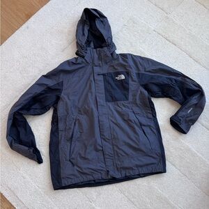 The North Face Men's Gray and Black Hooded Hyvent Jacket size large